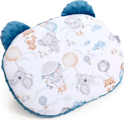 Produktbild von Balloon Friends & Denim Minky Kissen Teddybär-Kopf 26x36cm