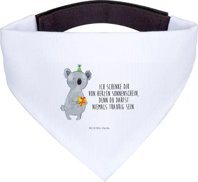 Produktbild von Mr. & Mrs. Panda Hunde Halstuch Koala Geschenk - Weiß - Dreieckstuch für, Geburtstag, Hund, Tuch, Schal, Party