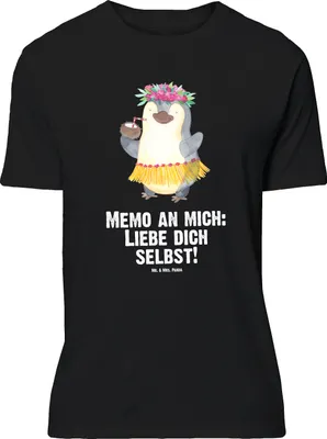 Produktbild von Mr. & Mrs. Panda Größe L T-Shirt Pinguin Kokosnuss - Schwarz - Geschenk, Aloha, Urlaub, Tshirt, mit Spruch, Ferien, Shirt, Hawaii