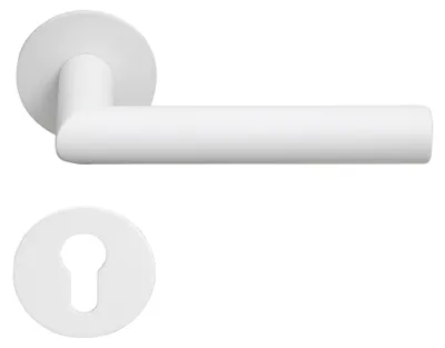 Produktbild von Toulouse Drückergarnitur MeinTürgriff Flachrosette weiß Türdrücker BB PZ WC