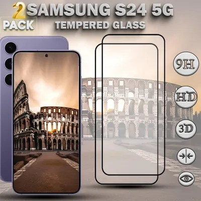 Produktbild von 2-Pack Samsung S24 5G Displayschutzfolie - Gehärtetes Glas 9H - Super Qualität 3D