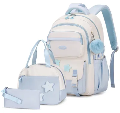 Immagine prodotto di Omgoods - Set di zaino per ragazze, composto da 3 pezzi, con borsa per il pranzo