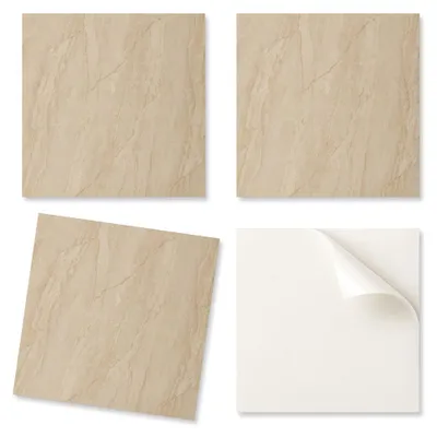 Produktbild von Packung Vinylfliesen mit Schlafzimmermotiv, Marmoroptik, 20 x 20 x 20 cm