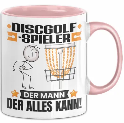 Produktbild von Discgolf-Spieler Tasse Geschenk für Discgolf-Spieler Der Mann Der Alles Kann Geschenkidee zum Geburtstag (Rosa)