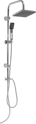 Produktbild von Grafner Regendusche im Set incl. Kopfbrause, Handbrause, Schlauch, Stange und Anschluss-Set Duschset Duschsystem Duschgarnitur eckig