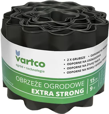 Produktbild von Garten Gewellte Garteneinfassung 15cm x9m Vartco Extra Strong graphit