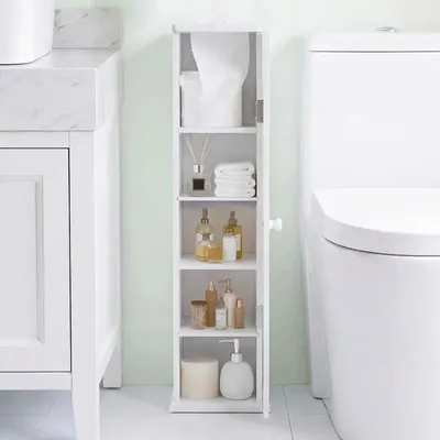 Immagine prodotto di Armadietto bagno stretto con 3 ripiani estraibili