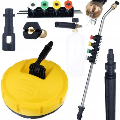 Productafbeelding van T-Racer Straatborstel Set - Hogedruklans 1/4" 15° | 5 Spuitmonden, Schuimpistool 1000ml | Terras Oprit