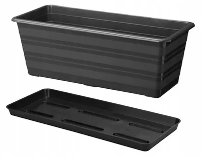 Produktbild von Verdenia DRACO Balkonkasten mit Untersetzer 40 cm Anthrazit