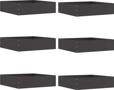 Image de Bordure de Pelouse 6 pcs Noir 50 x 50 x 13 cm Acier