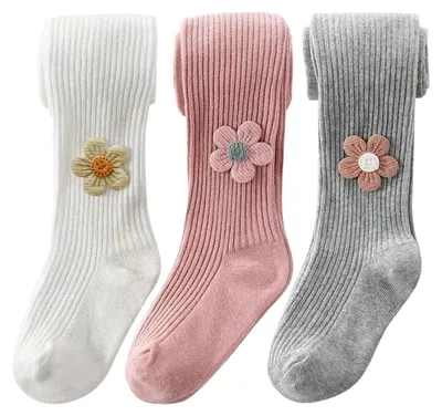 Imagen del producto de XPX, paquete de 3 calcetines de algodón para bebé, niña, talla infantil, tipo bombachos
