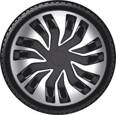 Produktbild von 16" Zoll Radkappen Schwarz/Silber Radzierblenden Radblenden PP 5296 AutoStyle