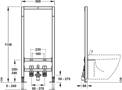 Productafbeelding van MEPA nextVIT Wandcloset- en bidetcombinatie, model BH, 120 cm