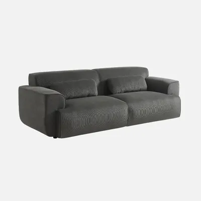 Produktbild von sweeek - 3-Sitzer-Sofa mit Cordbezug - Dunkelgrau