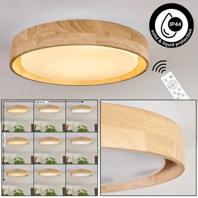 Produktbild von Salerno dimmbare Deckenleuchte aus Holz/Metall/Kunststoff in Natur/Weiß