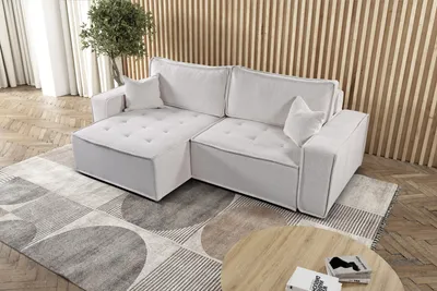 Produktbild von Kaiser Möbel L-förmiges Bohoo-Ecksofa mit Schlaffunktion Hellbeige Links
