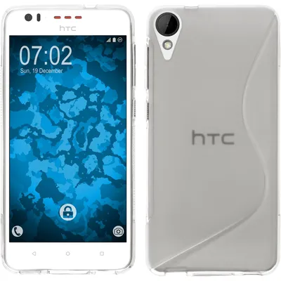 Produktbild von PhoneNatic Case kompatibel mit HTC Desire 825 - clear Silikon Hülle S-Style + 2 Schutzfolien