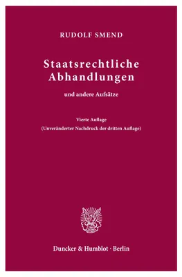 Produktbild von Staatsrechtliche Abhandlungen