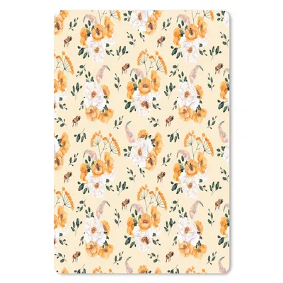 Produktbild von MuchoWow® Mauspad Mousepad Blumen - Pastell - Orange 40x60 cm - Mousepads - Maus Mat - Pad - Mausunterlage - Schreibtisch Accesoire