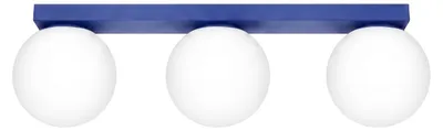 Image de Plafonnier YOLI 3 outremer 3xG9 8W acier/verre 14.5x12x50cm Sollux Lighting