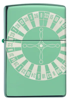 Produktbild von ZIPPO - Roulette - Green High Polished Poliert Grün Casino Sturmfeuerzeug nachfüllbar Benzin 60005622