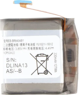 Produktbild von Akku passend für Samsung Galaxy Watch 3 45mm, SM-R840, Li-Polymer, 3,85V, 340mAh, 1,3Wh, built-in, ohne Werkzeug
