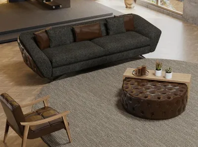 Produktbild von Wohnzimmerset Sofa, Sessel und Couchtisch in modernem Design