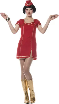 Produktbild von L3200142-38Damen Flugbegleiterin rot Stewardess Gr.38