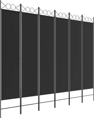 Produktbild von vidaXL 6-tlg. Paravent Schwarz 240x200 cm Stoff