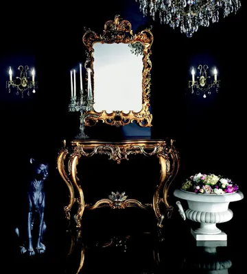 Immagine prodotto di Tavolino da toilette Consolle per il trucco Tavolino Consolle Segretario Specchio Oro Barocco