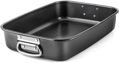 Obrázek produktu pro Forma na pečení s rukojeťmi – zapékací mísa – černá – 39 cm