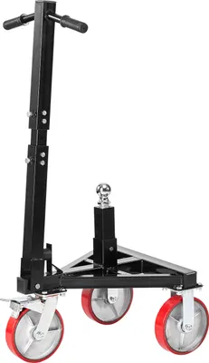 Image de Remorque assistée motorisée VEVOR, charge verticale de 1587 kg, hauteur de 460 et 560 mm, roues pivotantes de 8 pouces, longueur de poignée réglable, pour remorques de caravanes mobiles et bateaux