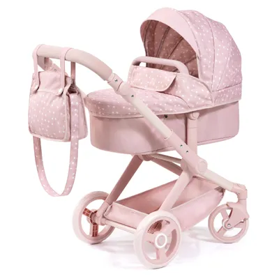 Produktbild von Bayer Design 17011AA Puppenwagen Xeo mit Tasche, höhenverstellbarer Griff, Schwenkschieber, wandelbar als Puppenjogger, bewegliche Vorderräder