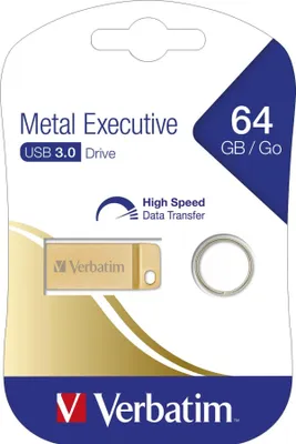 Produktbild von VERBATIM USB 3.0 Drive 64GB Metal Executive, gold