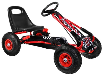 Produktbild von Pedal Air Go-Kart für Kinder 3+ Rot + Aufblasbare Reifen + Verstellbarer Sitz