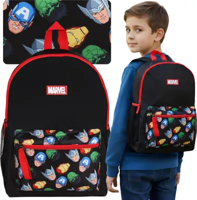 Obrázek produktu pro Avengers Marvel TORNISTER, černý školní batoh pro chlapce, na VÝLET 39x29x10cm