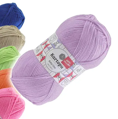 100g Strickgarn Kartopu BABY ONE Antipilling Babywolle Babystrickgarn, K706 hellviolett