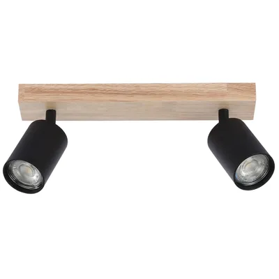 Obrázok produktu pre Stropný reflektor MasterLED – GU10, 2 žiarovky, čierny, otočný – minimalistické LED stropné svietidlo do obývacej izby