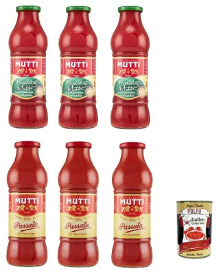 Produktbild von Mutti Passata di Pomodoro Testpaket classica und Basilikum Tomatensauce 6 x 700g