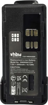 Produktbild von vhbw Akku kompatibel mit Motorola DP4400, DP2400e, DP4401e, DP2600E, DP4600, DP4401 Funkgerät, Walkie Talkie (2600 mAh, 7,4 V, Li-Ion) + Gürtelclip