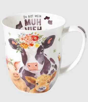 Produktbild von Kaffeebecher Kuh & Friends, Tasse, Teetasse, Kaffeetasse, Schwein, Rind