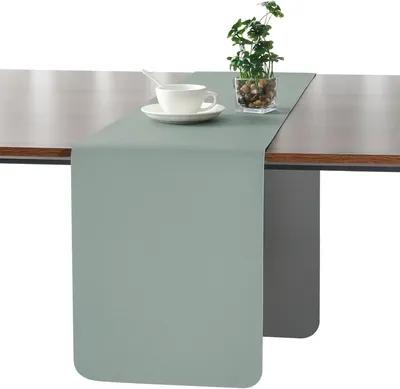 Imagen del producto de Mantel individual de imitación de cuero, de doble cara, impermeable, de 30x140 cm, ideal para la cocina y el jardín