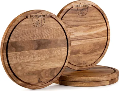 Obrázek produktu pro KONSIMO Sada krájecích prken (4ks) "LESTE", dub ošetřený olejem, dubové dřevo, moderní, 32|h2cm