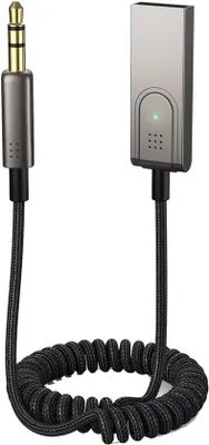 Produktbild von Bluetooth USB Auto USB Adapter mit AUX Ausgang Bluetooth Empfänger für drahtloses Musik & Handsfree Telefonieren mit 3,5mm Jack und Mikrofon