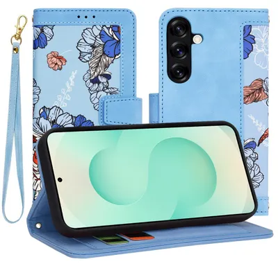 Produktbild von Techsuit FlipCraft Book Wallet Klapphülle mit Kabel für Samsung Galaxy S25 Plus - Vibrant Blue