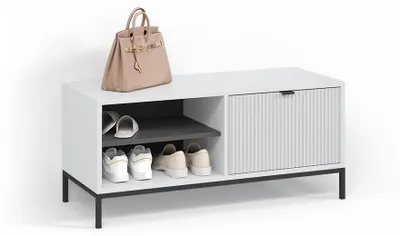Produktbild von Schuhschrank Livinity Aterno Weiß 100 x 45 cm mit Klapptür, Model 58870