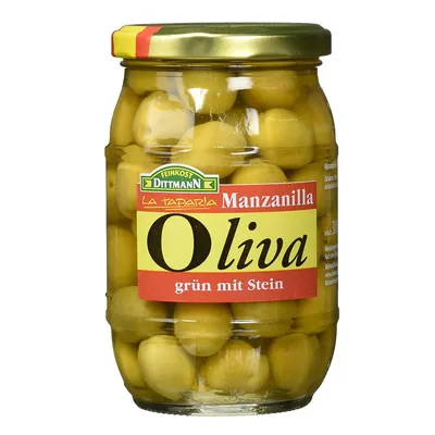 Obrázek produktu pro Feinkost Dittmann Manzanilla Gourmet Olivy zelené s peckou 300g