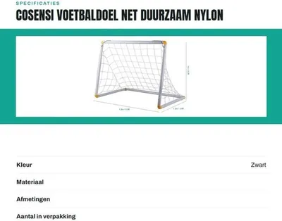 Fußballtor-Netz 6x4FT - Langlebig - Tragbar - Leicht - Einfache Installation - Ersatznetz - Tornetz
