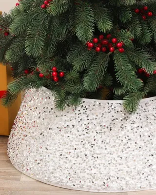 Immagine prodotto di Solidchoice - Copertura per albero di Natale, adatta per alberi di 16/7/8 piedi (circa 4,8/2,1/2,4 metri) - Base decorativa per albero di Natale, colore bianco, 72 cm