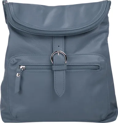 Produktbild von Damen Rucksack aus Rindleder, blau, 30x28x8 cm, mit Reißverschluss und Magnetverschluss